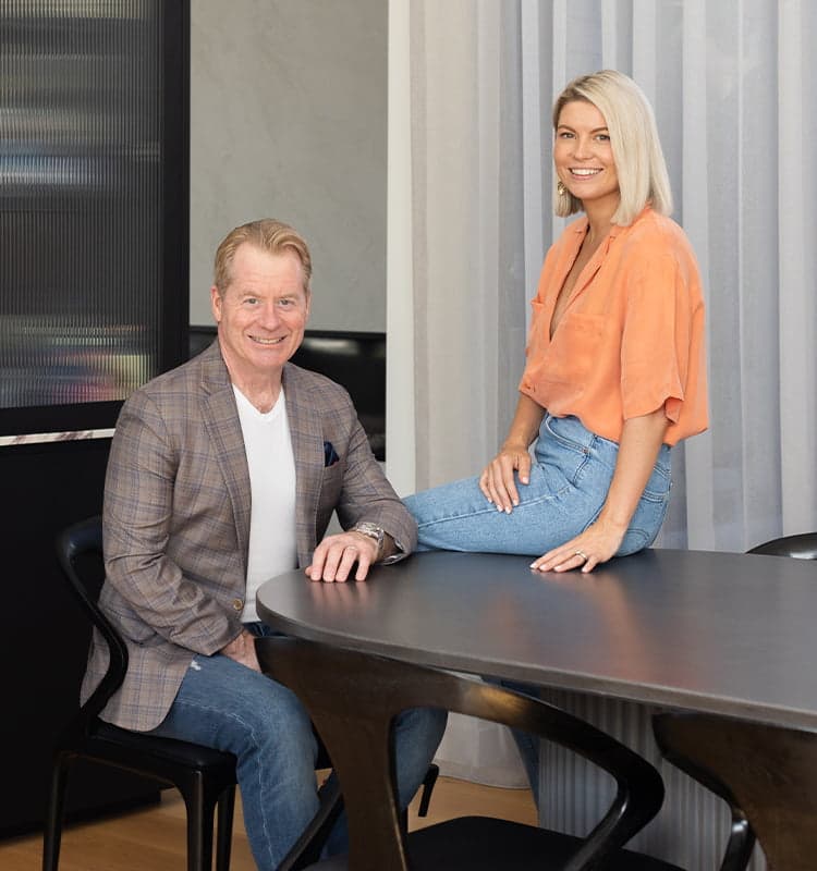 Marty Moore and Emma Green at home in Brisbane
